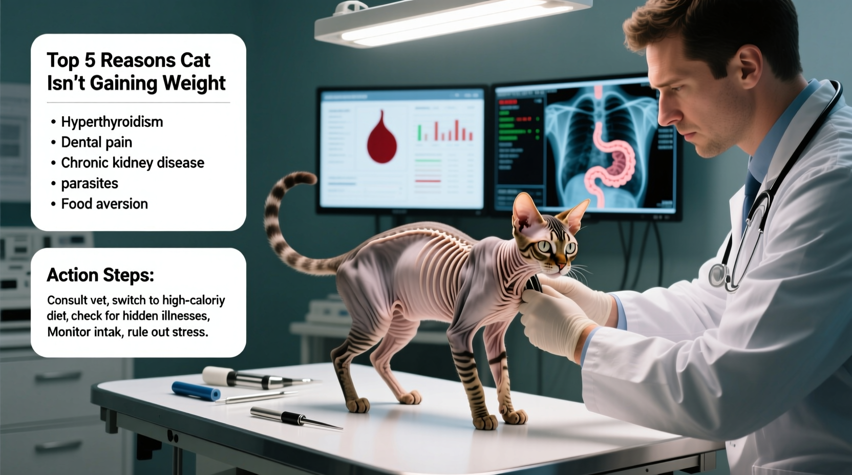 cat not gaining weight reasons what to do