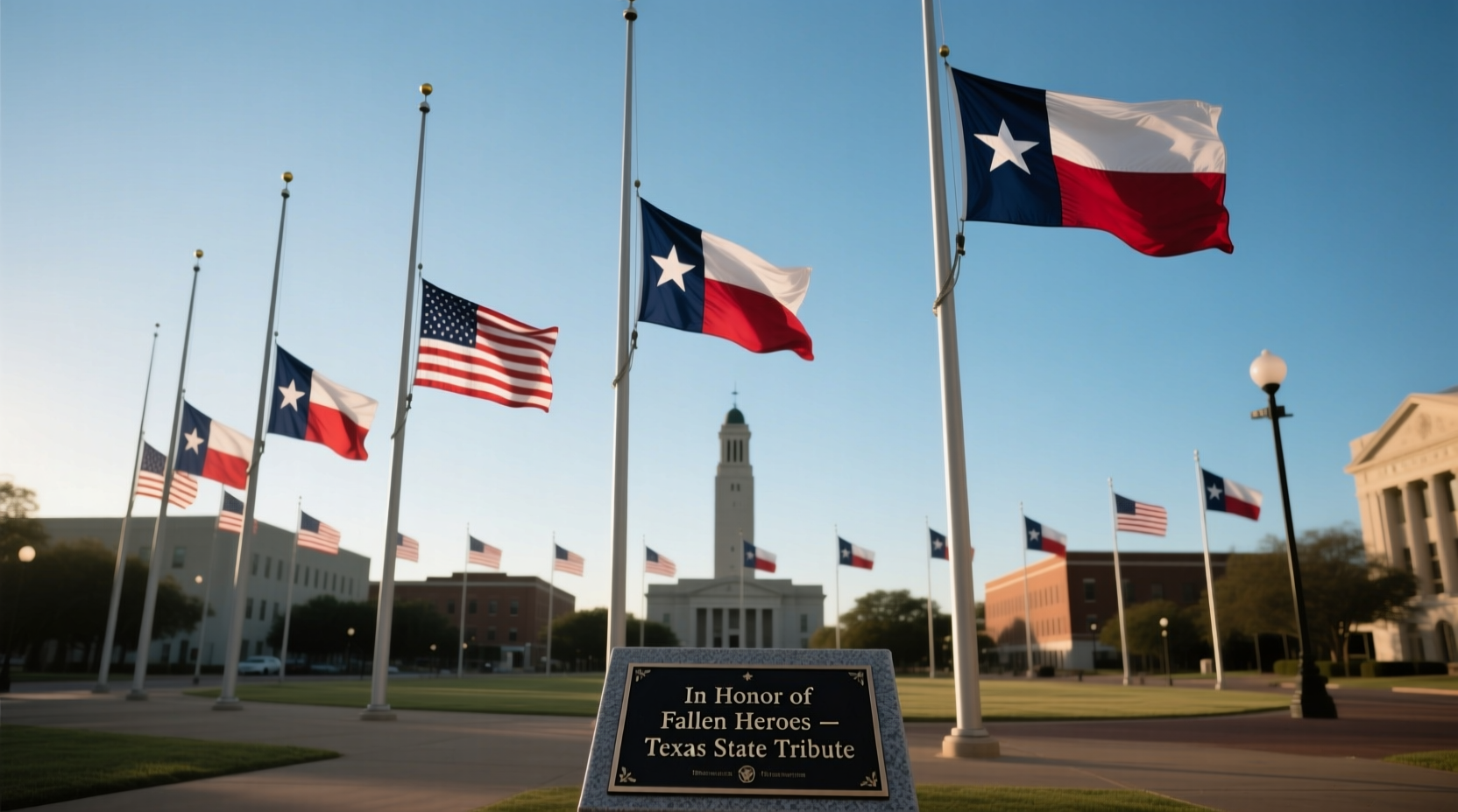 why are texas flags at half mast today current status