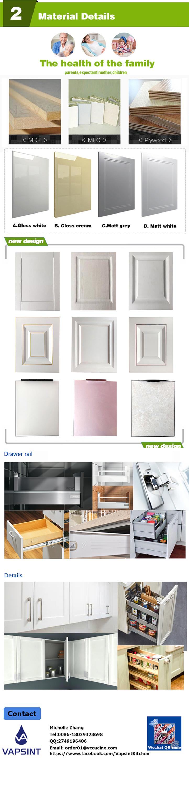 Modern style mdf/pvc kitchen cupboard item made in China