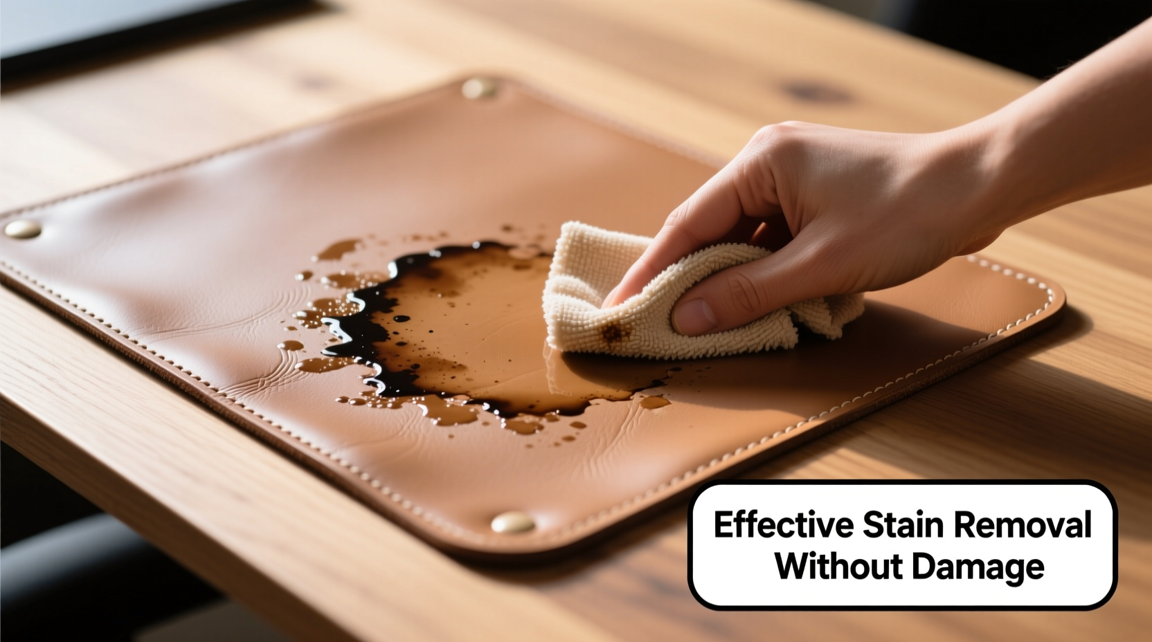 effective techniques to remove stains from your leather desk mat without causing damage