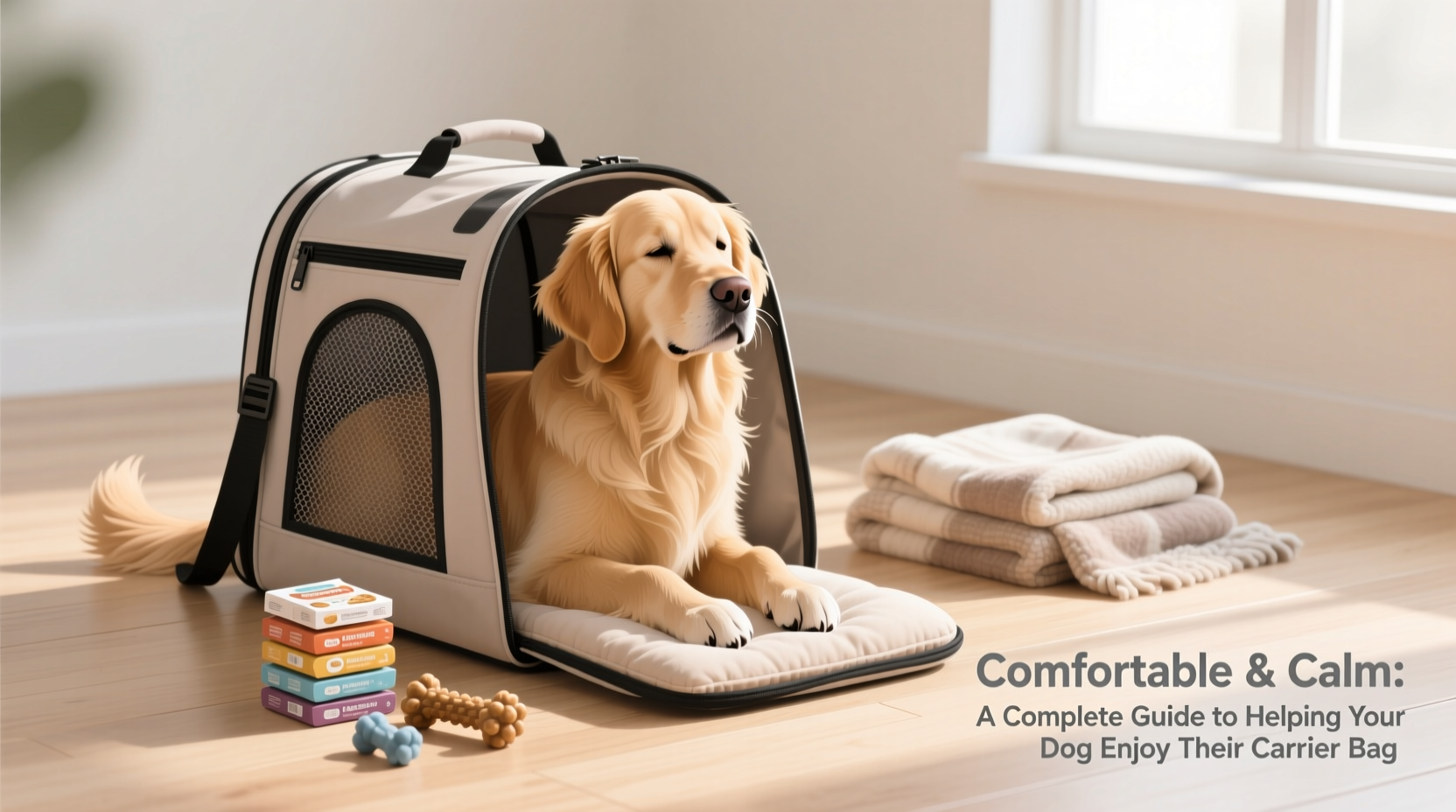 comfortable and calm a complete guide to helping your dog enjoy their carrier bag