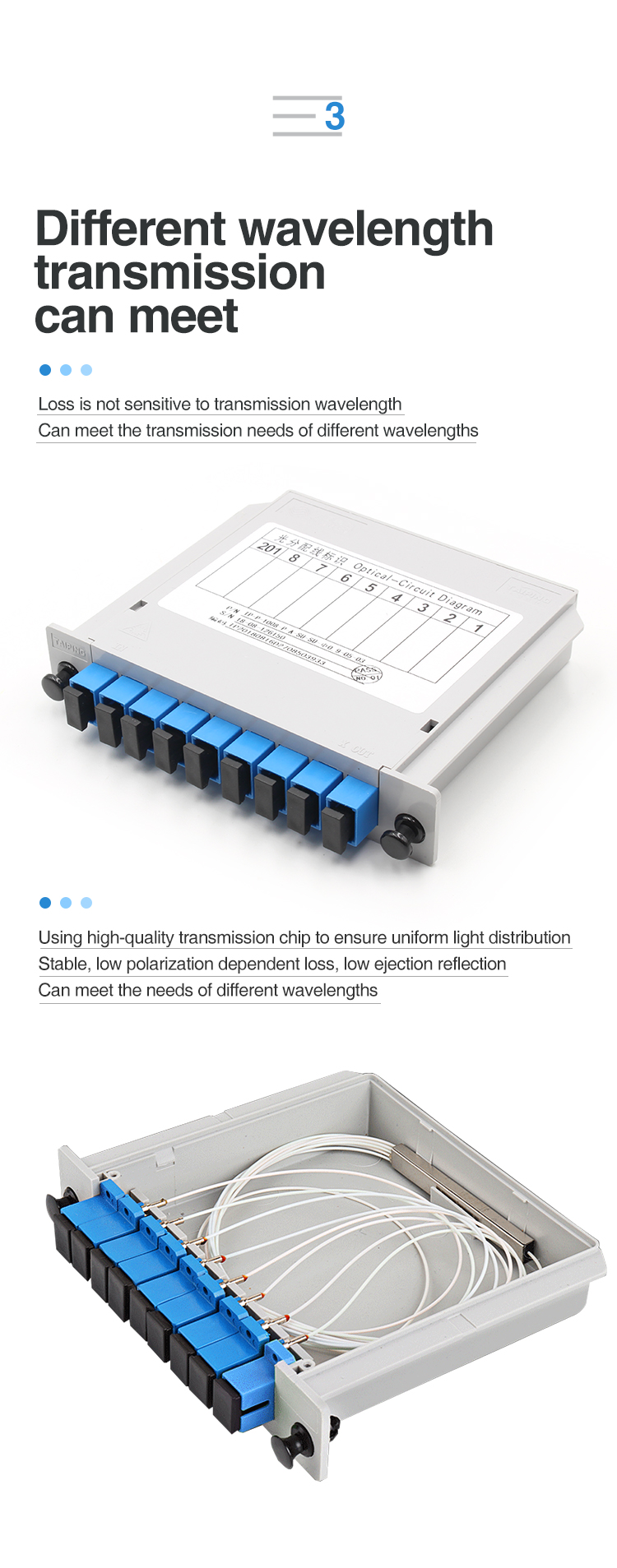 1X8 FTTH Distribution Box 8 Cores Cable Junction Box With Terminal Block