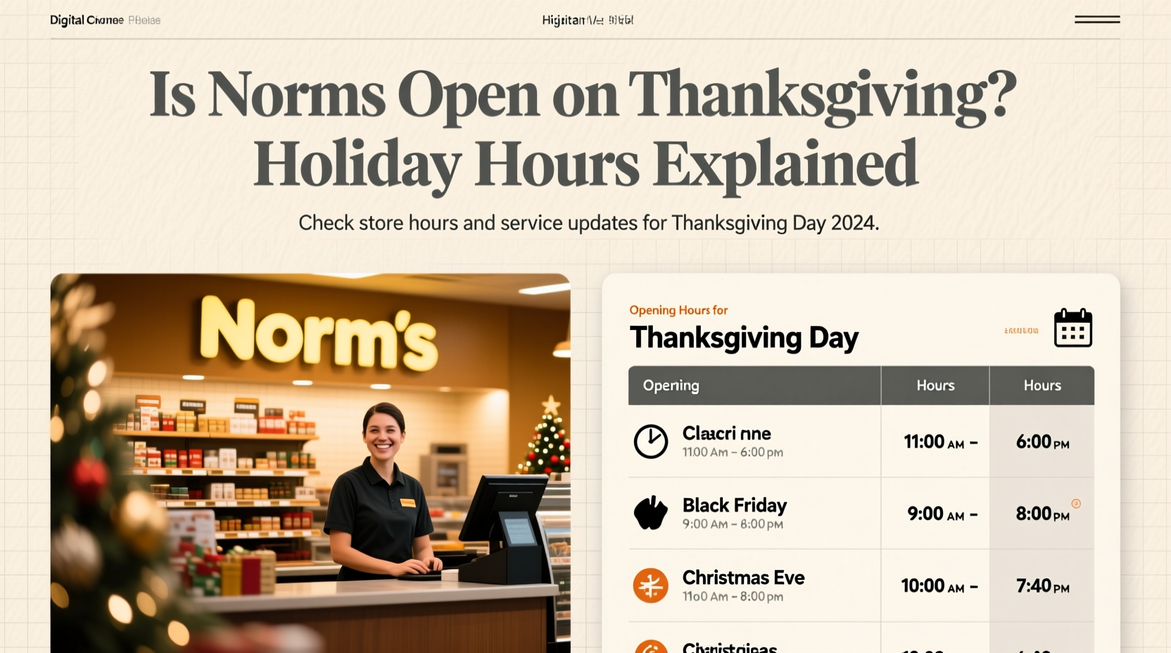 is norms open on thanksgiving