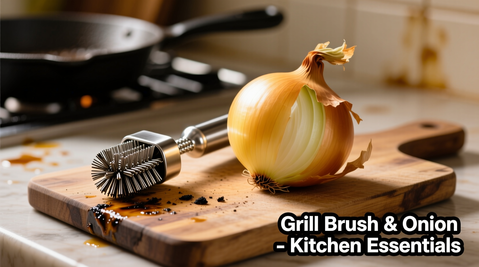 grill brush or onion
