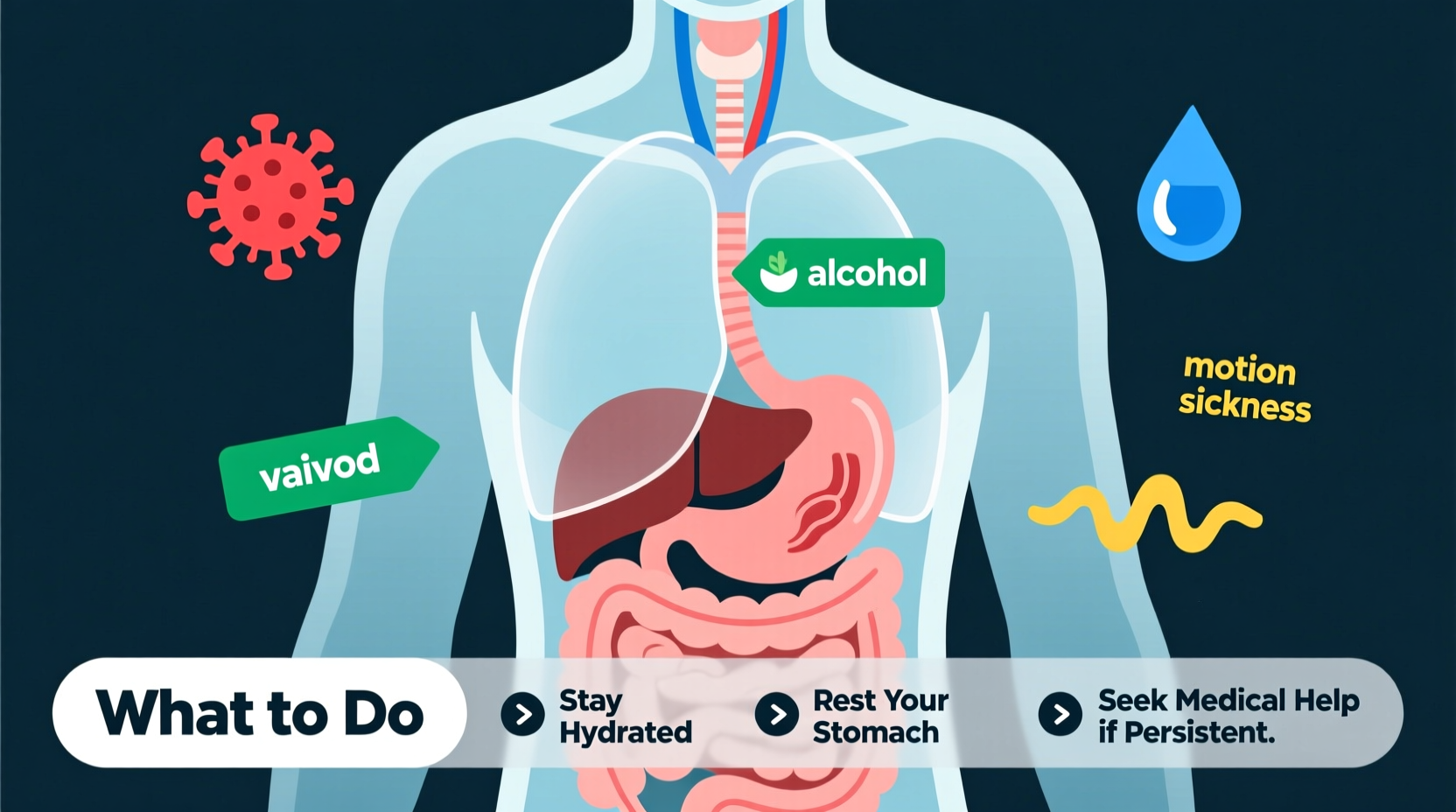 throwing up liquids common causes what to do