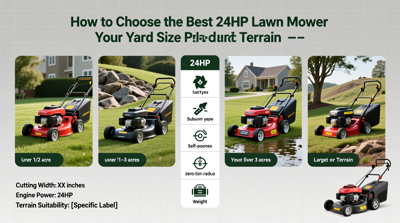 How to Choose the Best Lawn Mower 24hp for Your Yard Size and Terrain
