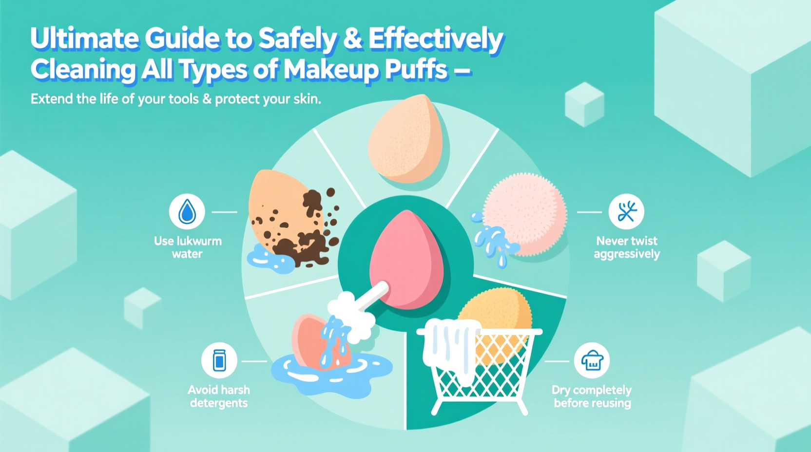 ultimate guide to safely and effectively cleaning all types of makeup puffs