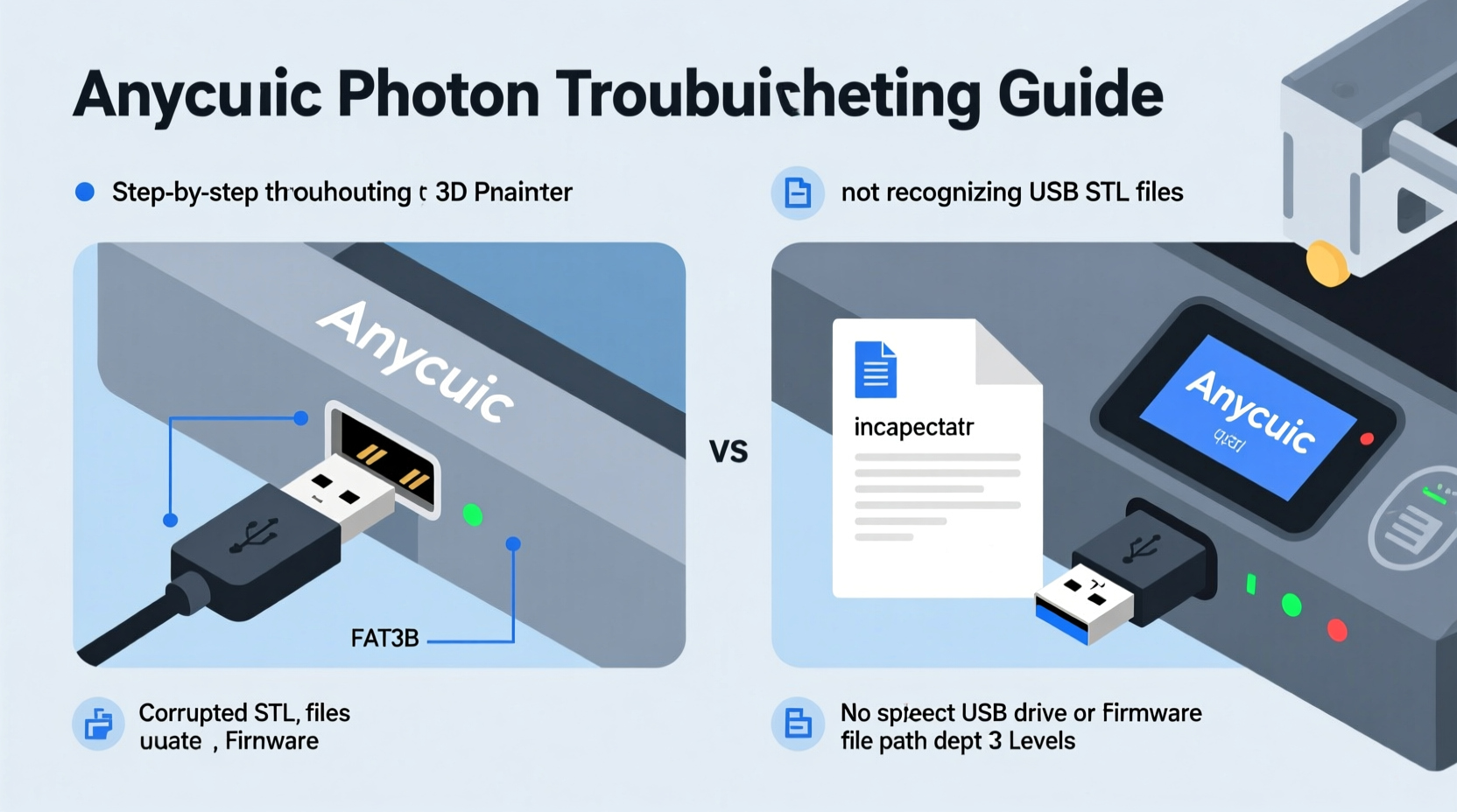 anycubic photon not reading usb stl files troubleshooting guide