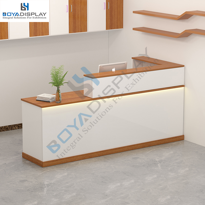 Custom Made white and black hair salon reception desk counter for retail store