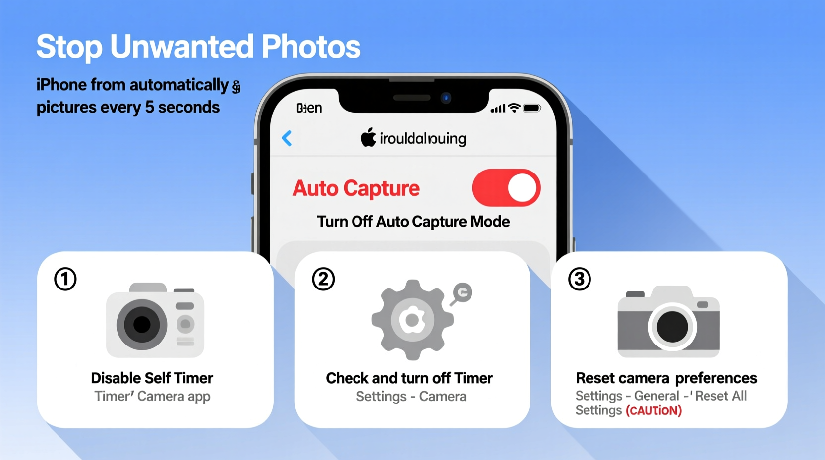 iphone taking pictures every 5 seconds causes how to stop it