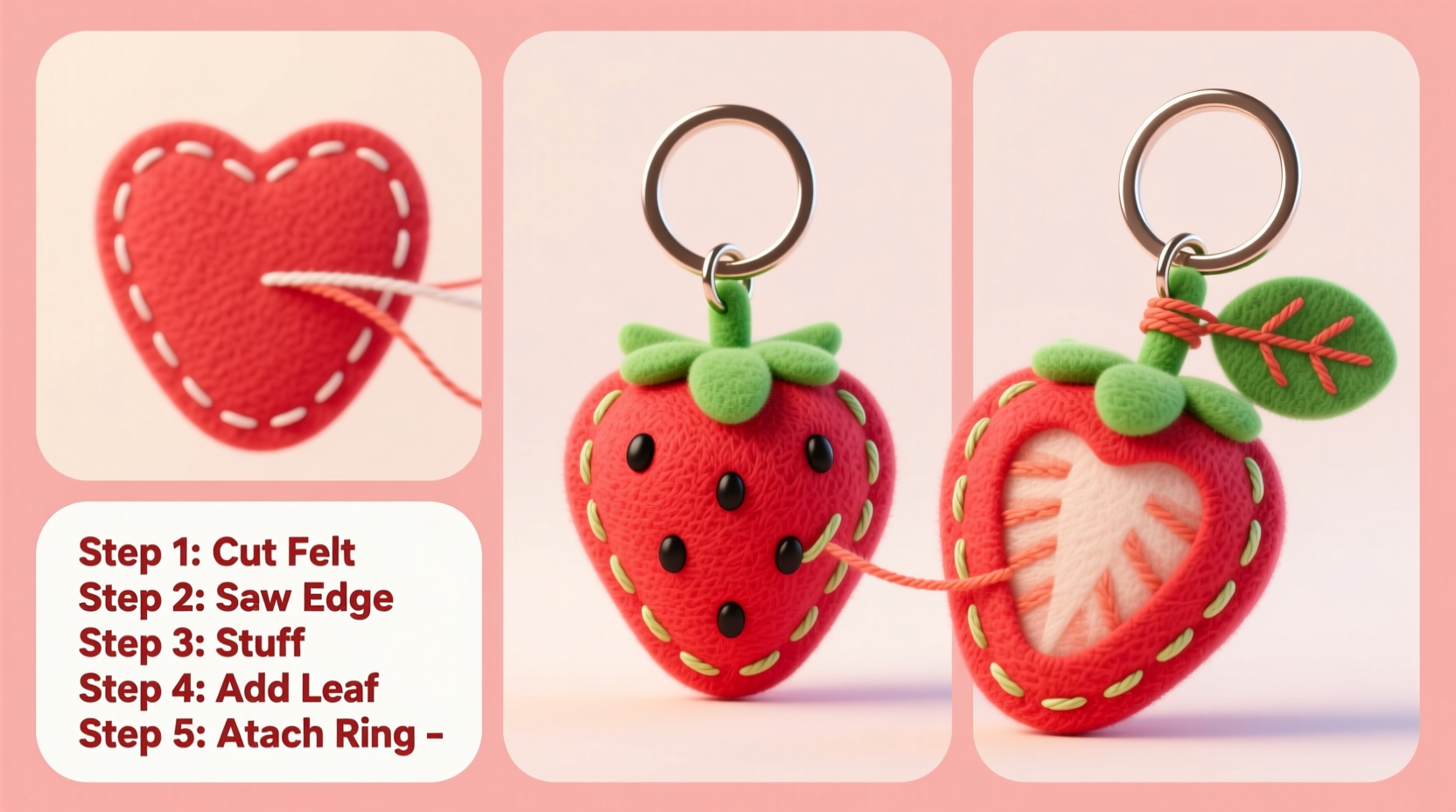 creative step by step guide to crafting your own diy strawberry keychain