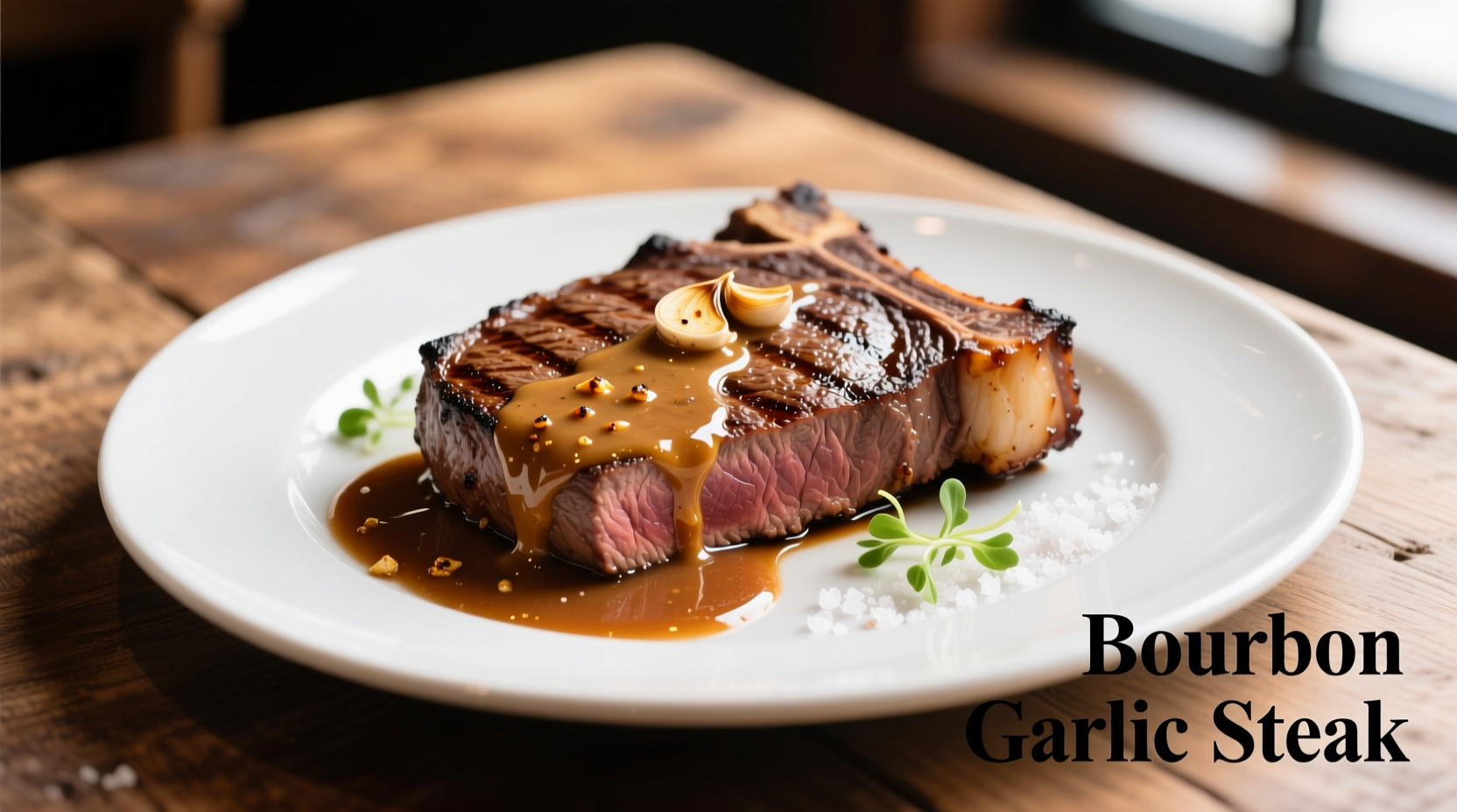 steak with bourbon garlic cream sauce