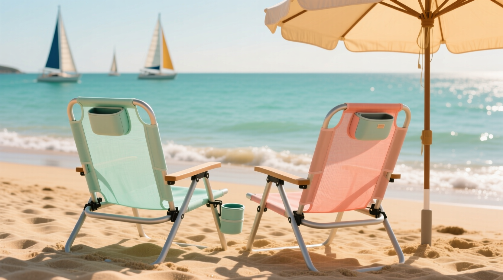 comfortable and foldable beach chairs for a relaxing day by the water