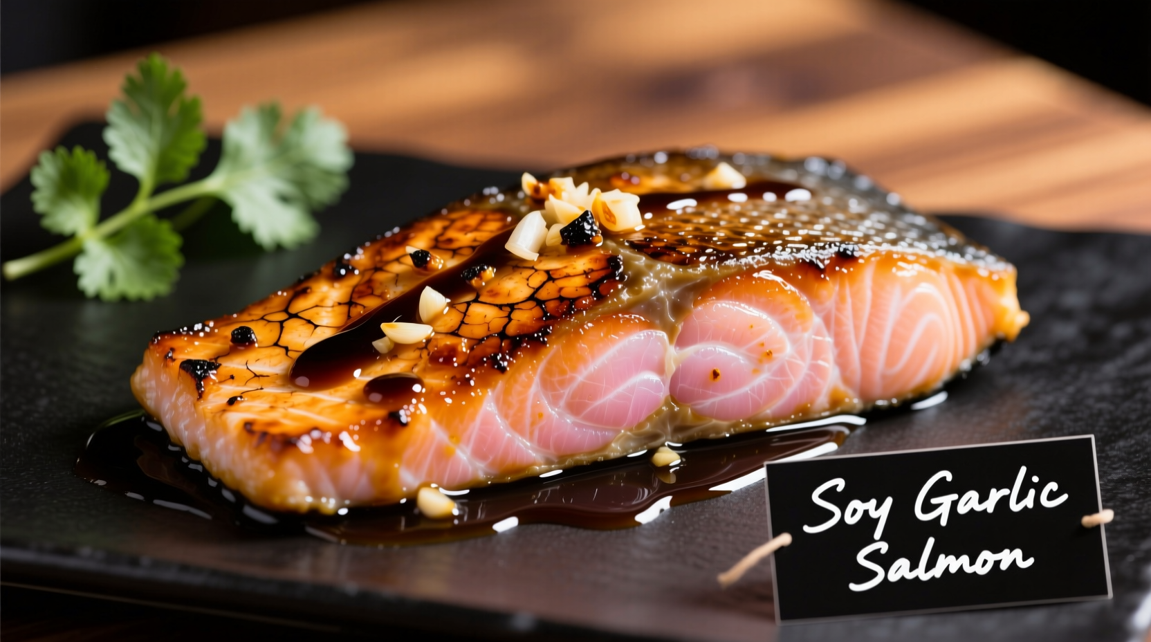 Perfectly seared soy garlic salmon with crispy skin