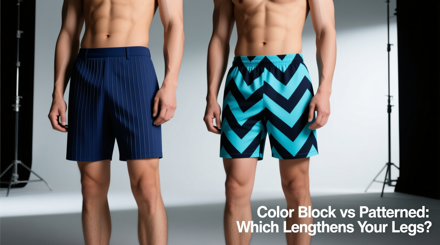 color block shorts vs patterned shorts which style makes your legs look longer