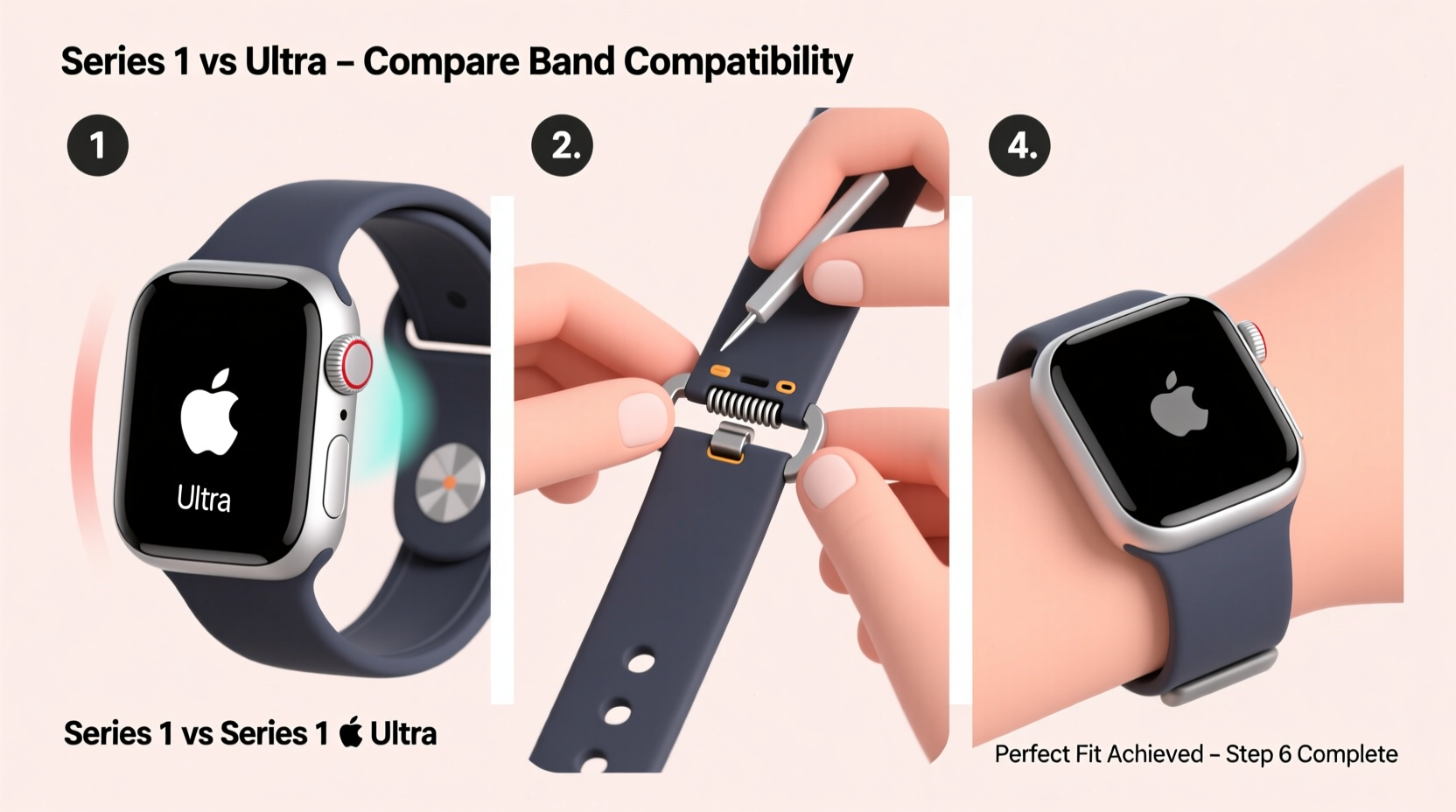 step by step guide to switching apple watch bands from series 1 to ultra for a perfect fit