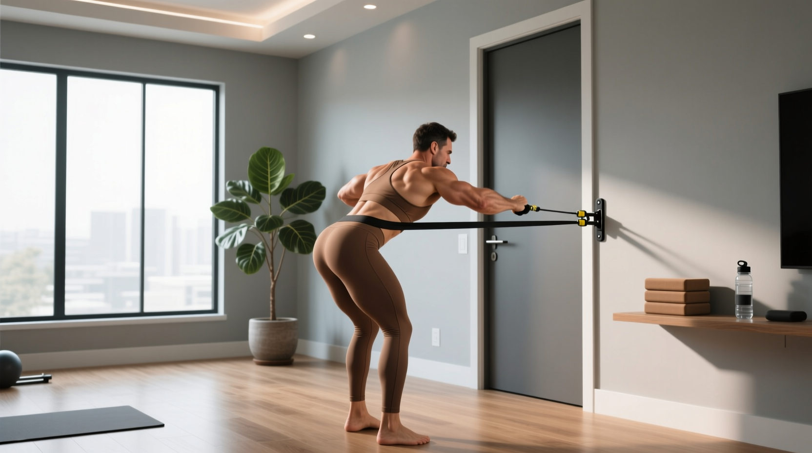 bent over row with resistance band guide