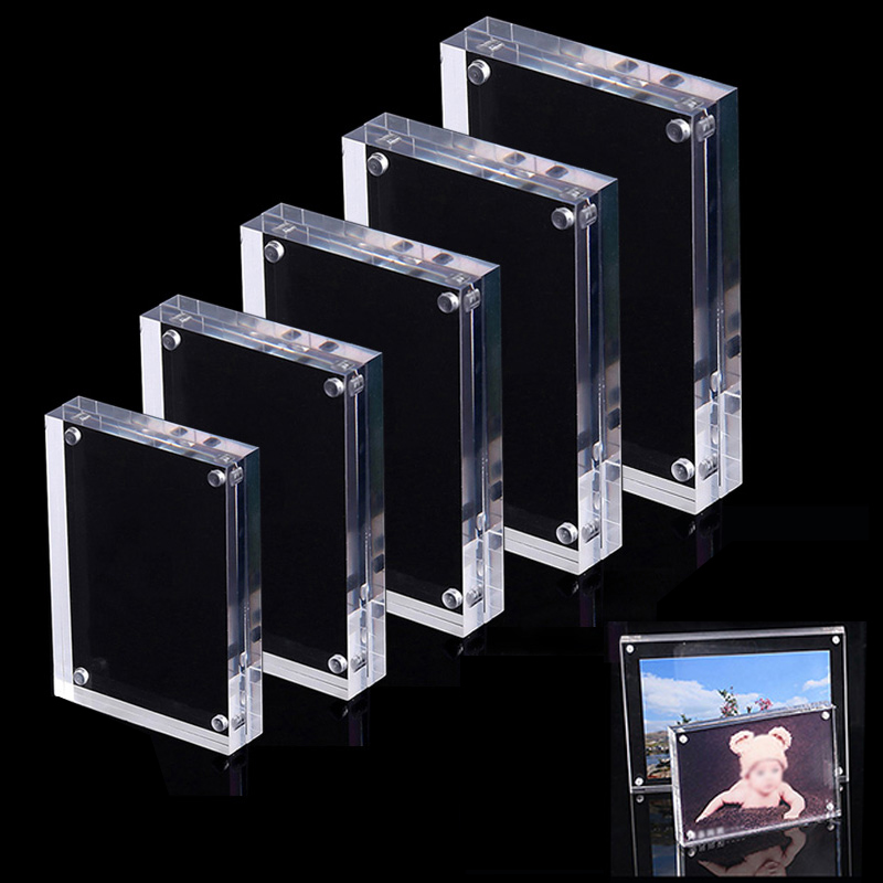 LUGUNU 3 Pack Scalloped Magnetic Acrylic Picture Frames