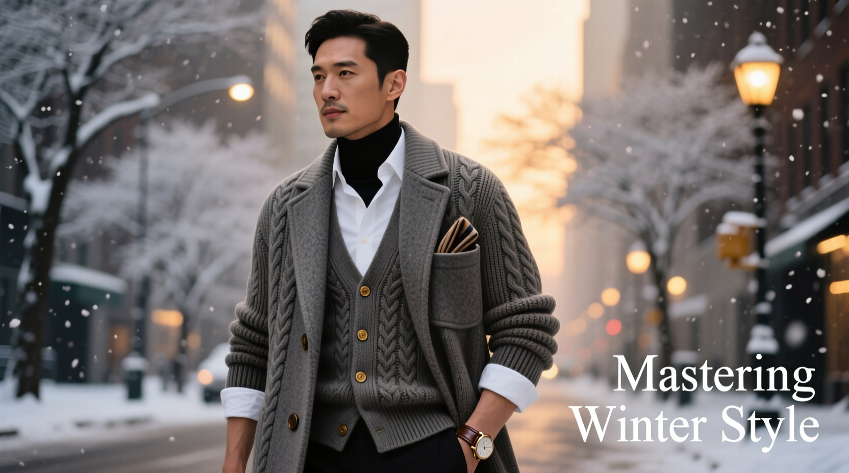 mastering winter style expert tips to layer a mens retro cardigan coat with confidence