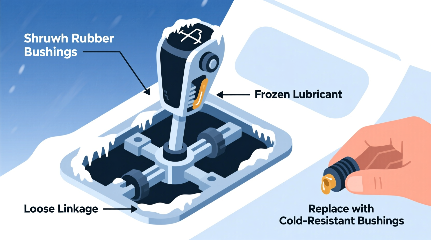 loose gear stick cold weather