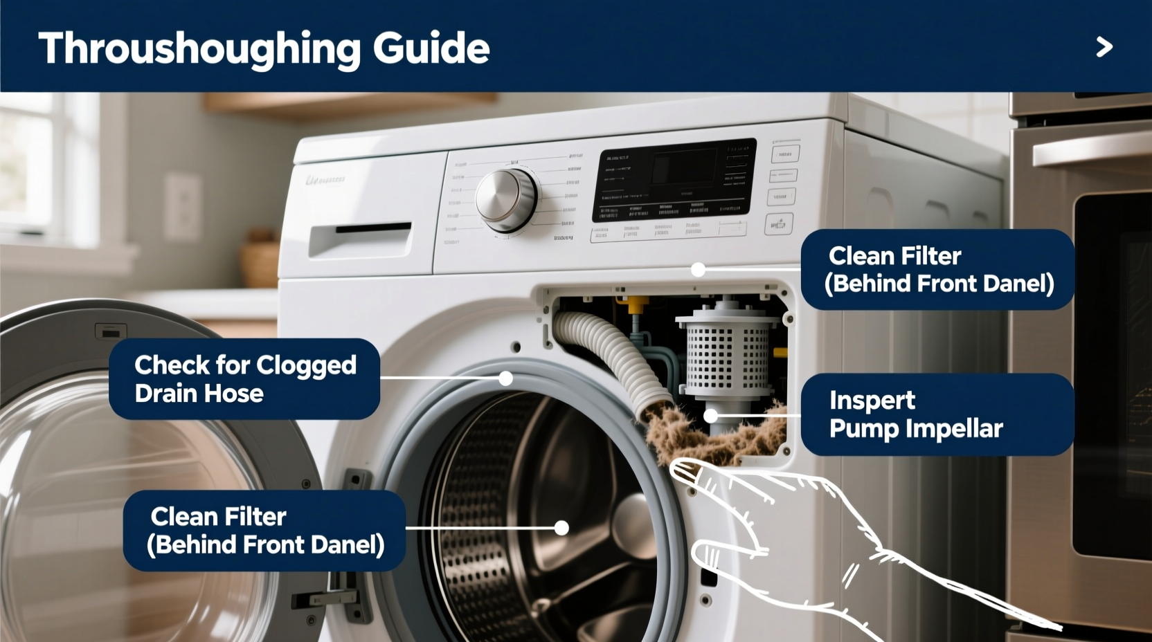 washing machine not draining troubleshoot fix the problem
