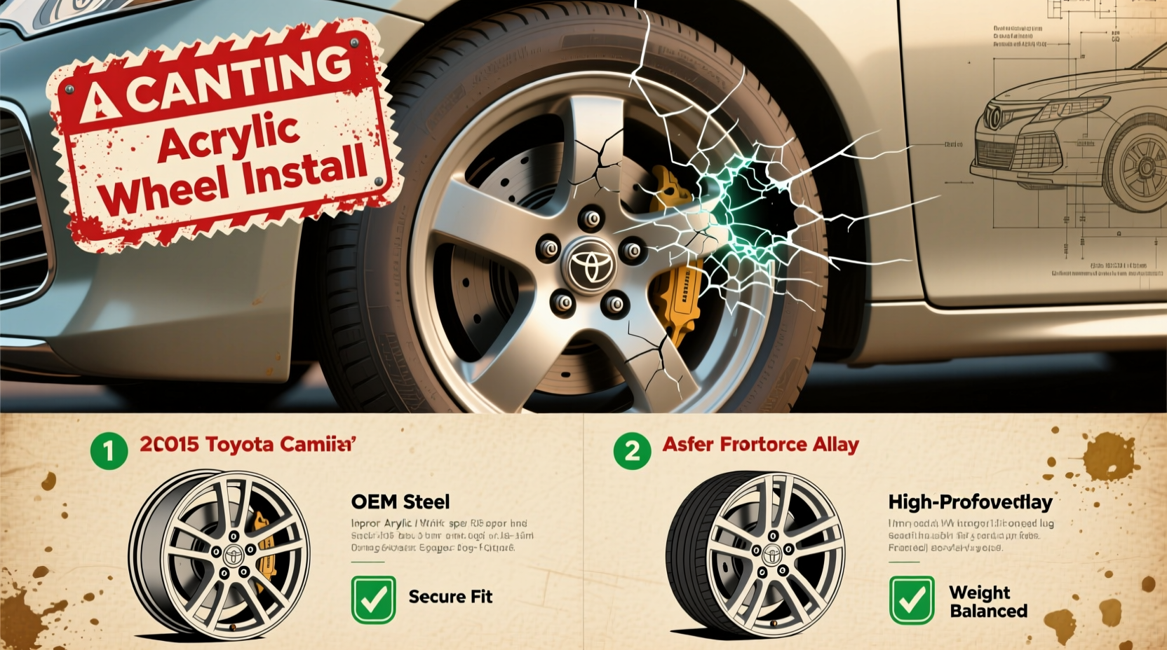 acrylic wheel install camry