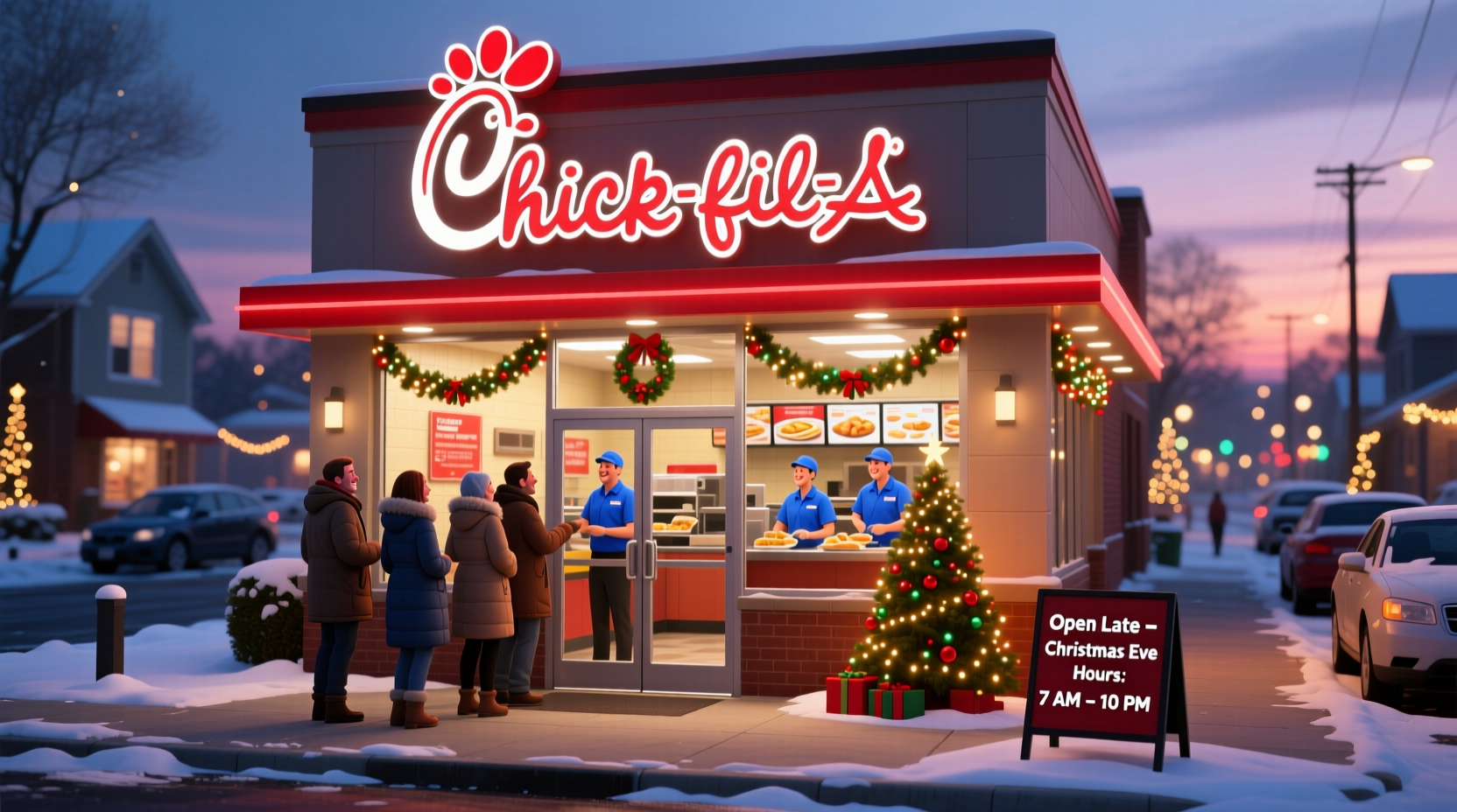 is chick fil a open on christmas eve near me