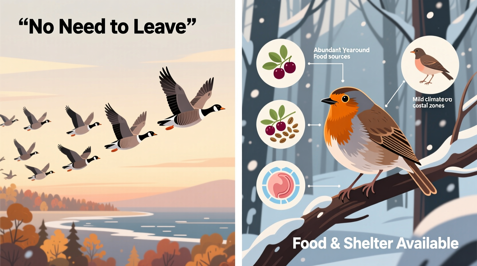 why some birds dont migrate reasons and explanations