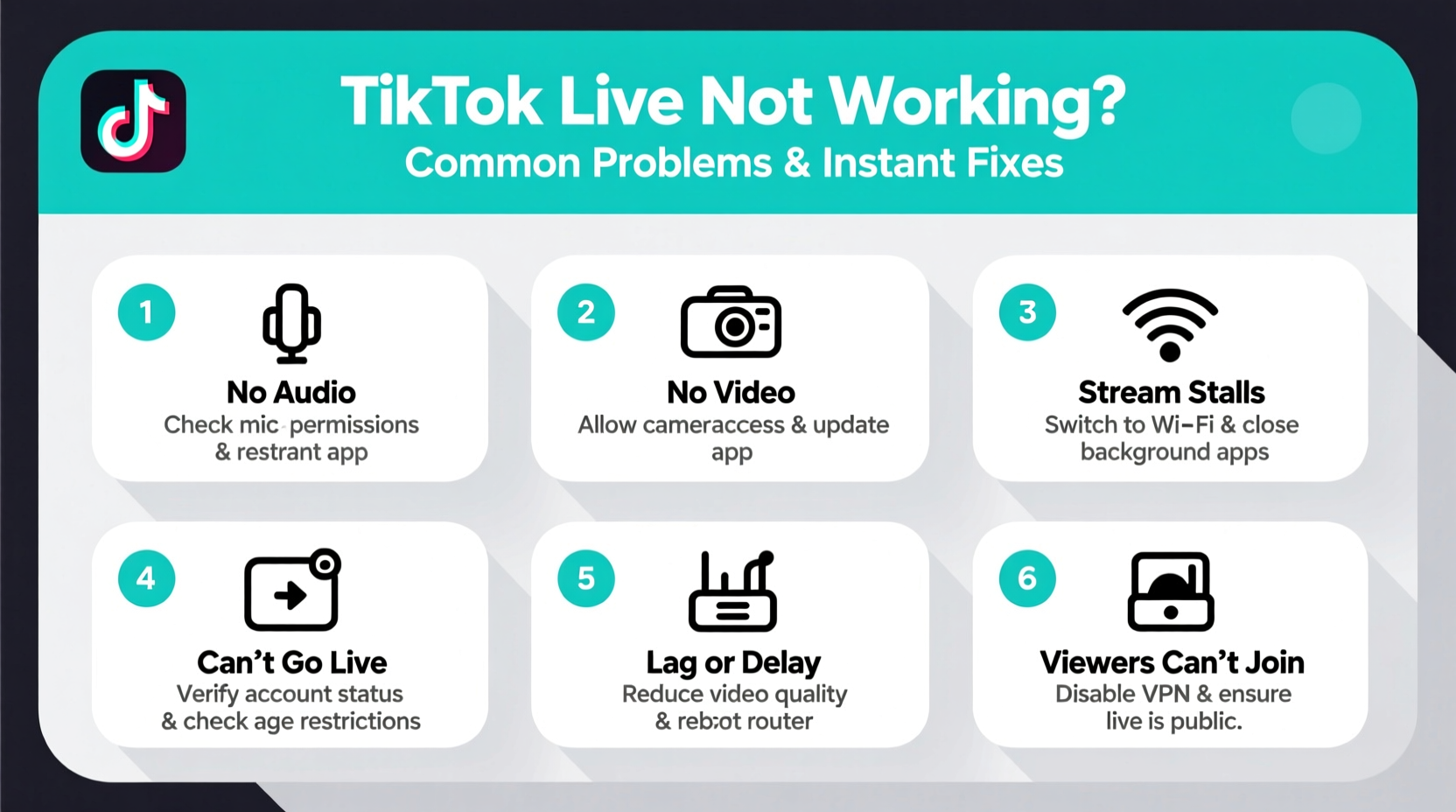 tiktok live not working common problems quick fixes
