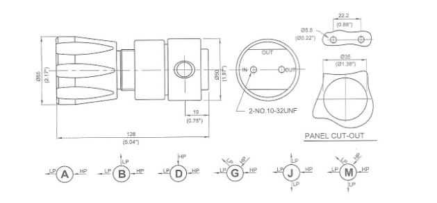 6000psi Diaphragm Type Gas Air Pressure Regulator PTFE Seal