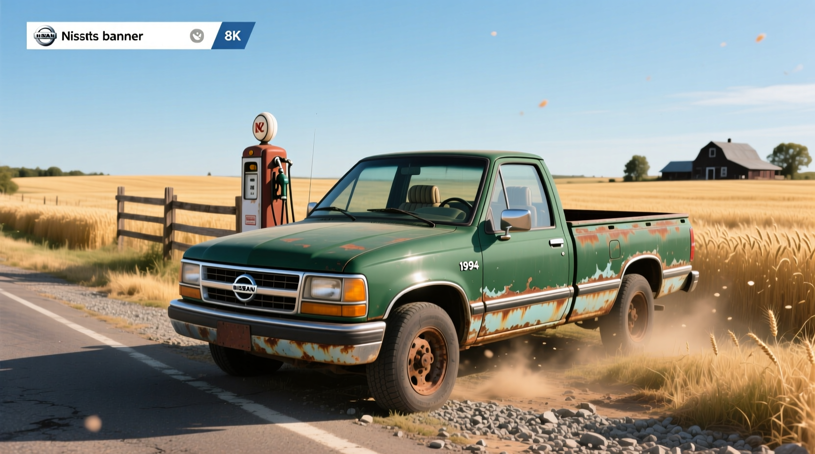 1994 Nissan Hardbody pickup truck in desert environment