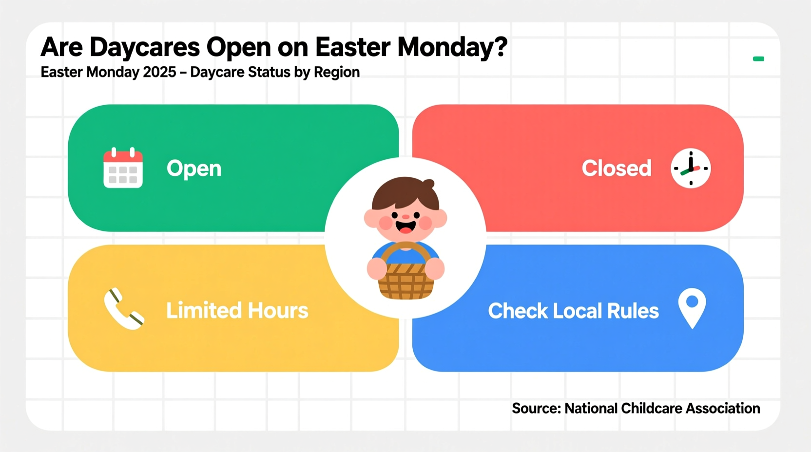 are daycares open on easter monday