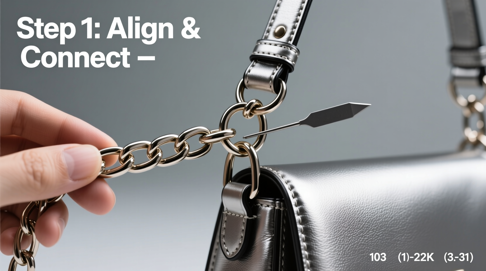 step by step guide to attaching a y2k bag chain strap securely to any handbag