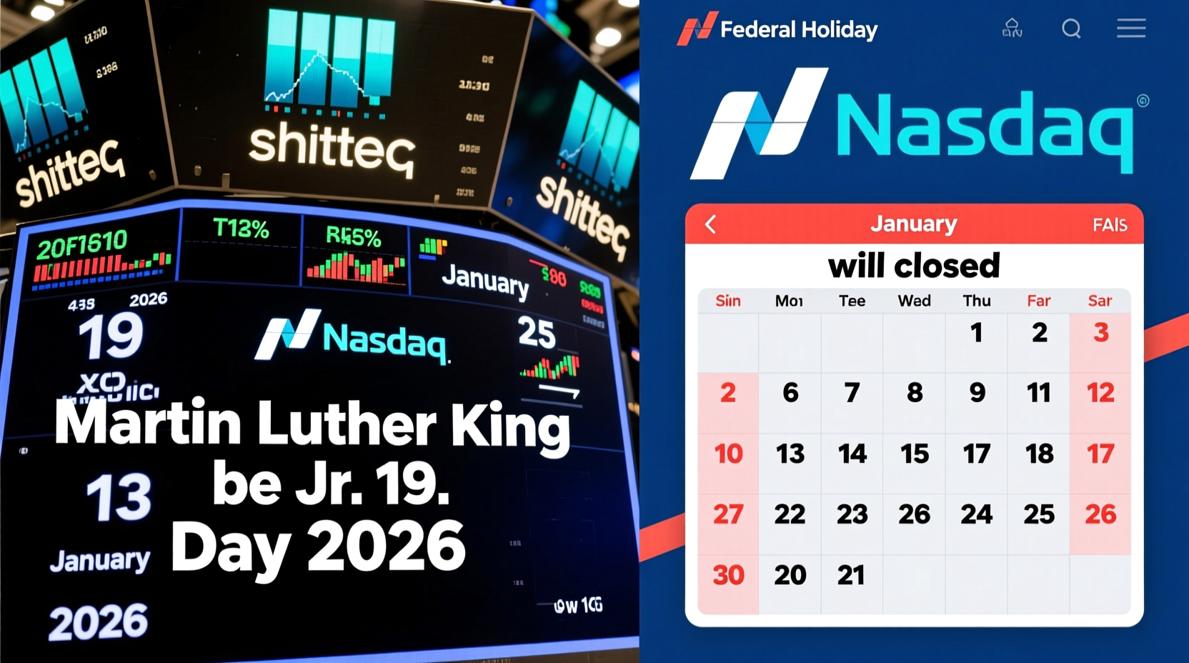 is the stock market open on mlk 2026
