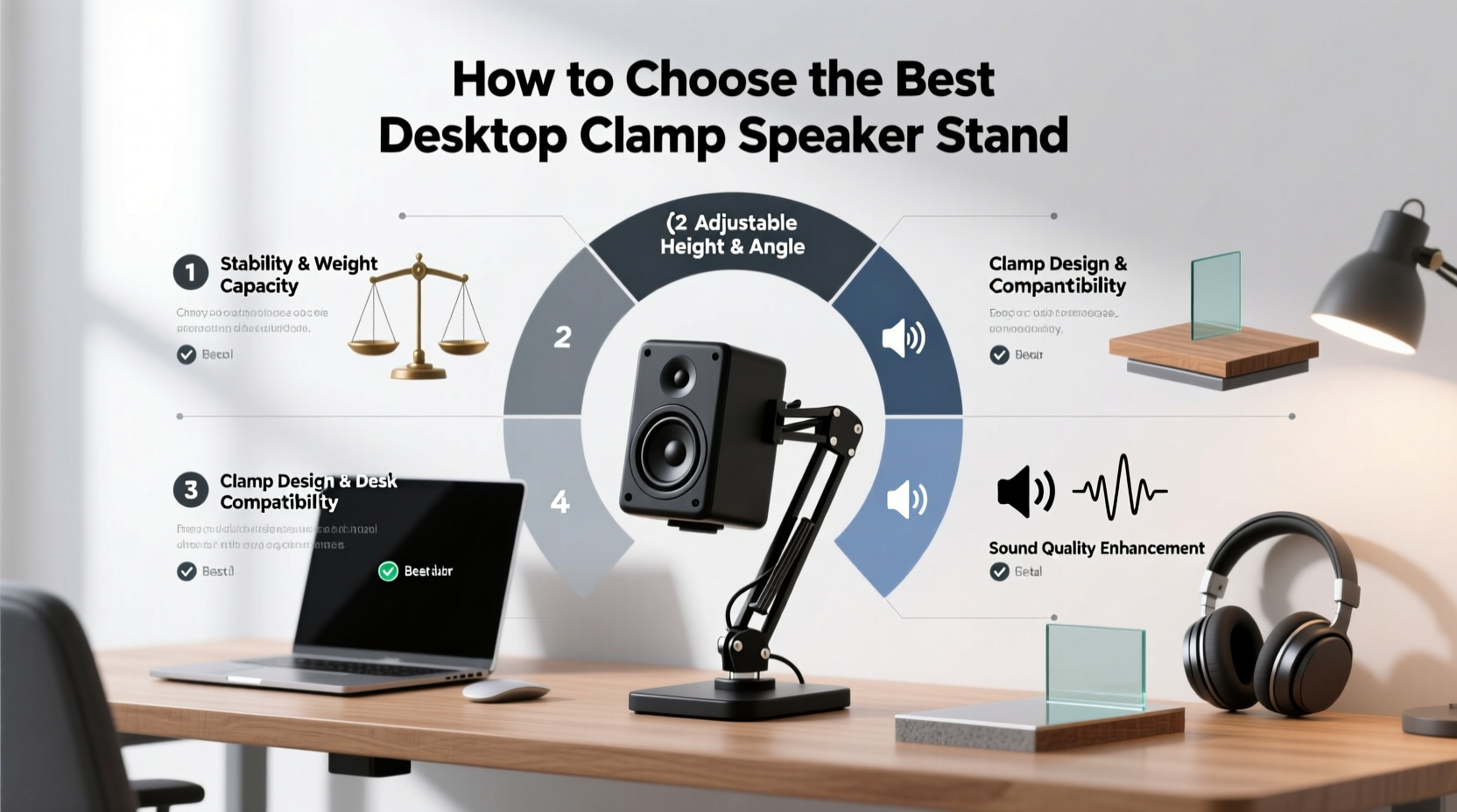 desktop clamp speaker stand