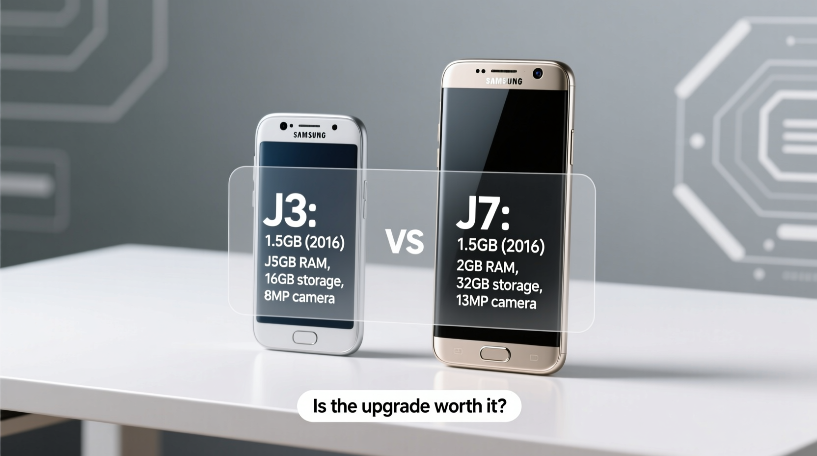 samsung j3 vs j7 is it worth upgrading or are they basically the same