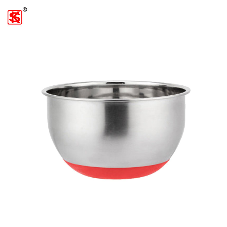 Stainless Steel 201 Seasoning Mixing Bowl Set Salad Bowl basin with Silicone Bottom