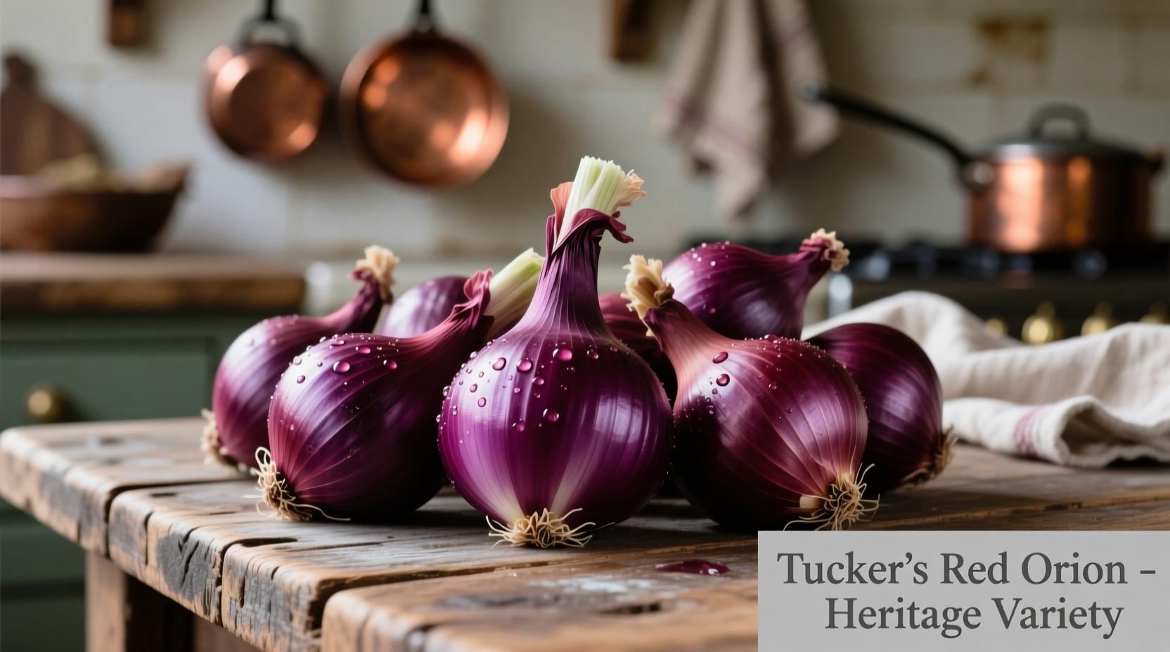 Tucker's Red Onion bulbs with characteristic purple skin
