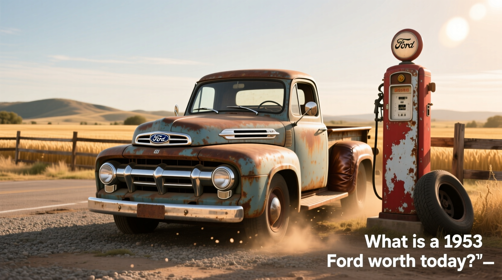 Custom 1953 Ford F-100 with lowered suspension and modern wheels