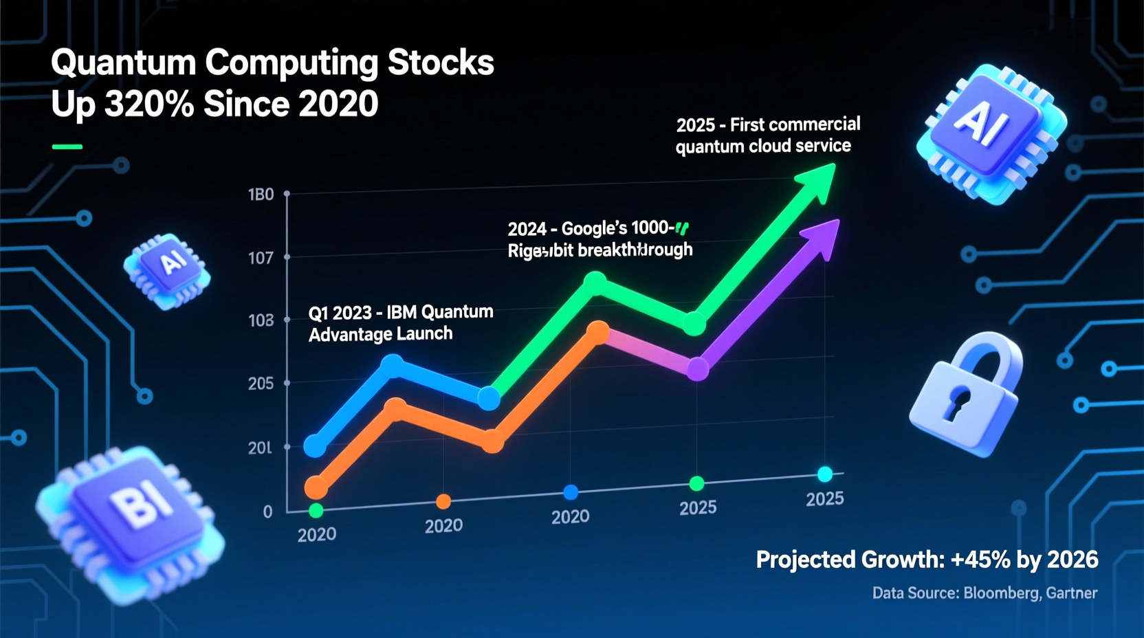 why quantum computing stocks are up trends predictions