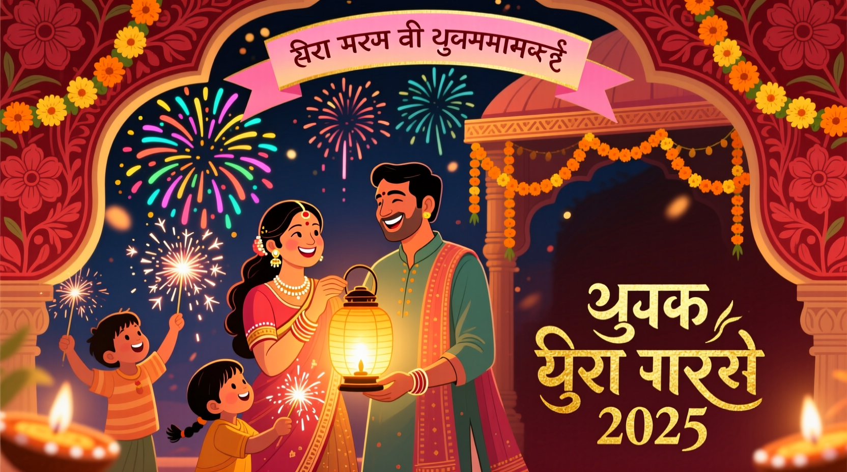 how to make happy new year card in hindi