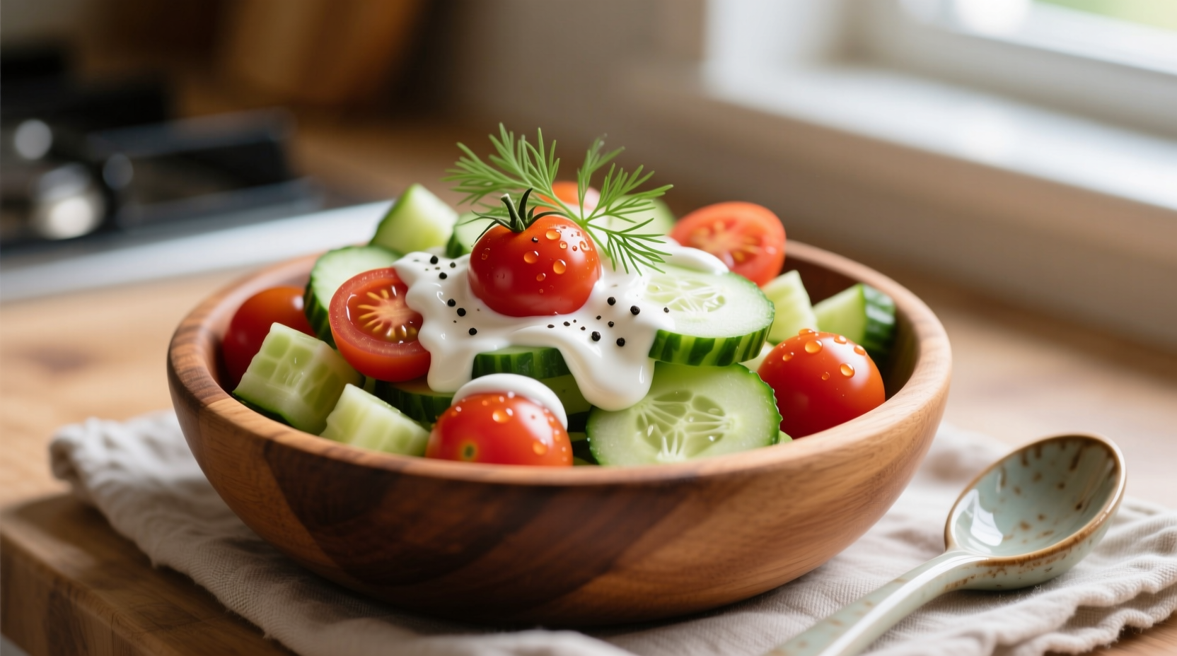 Perfect Creamy Cucumber Tomato Salad Recipe in 15 Minutes