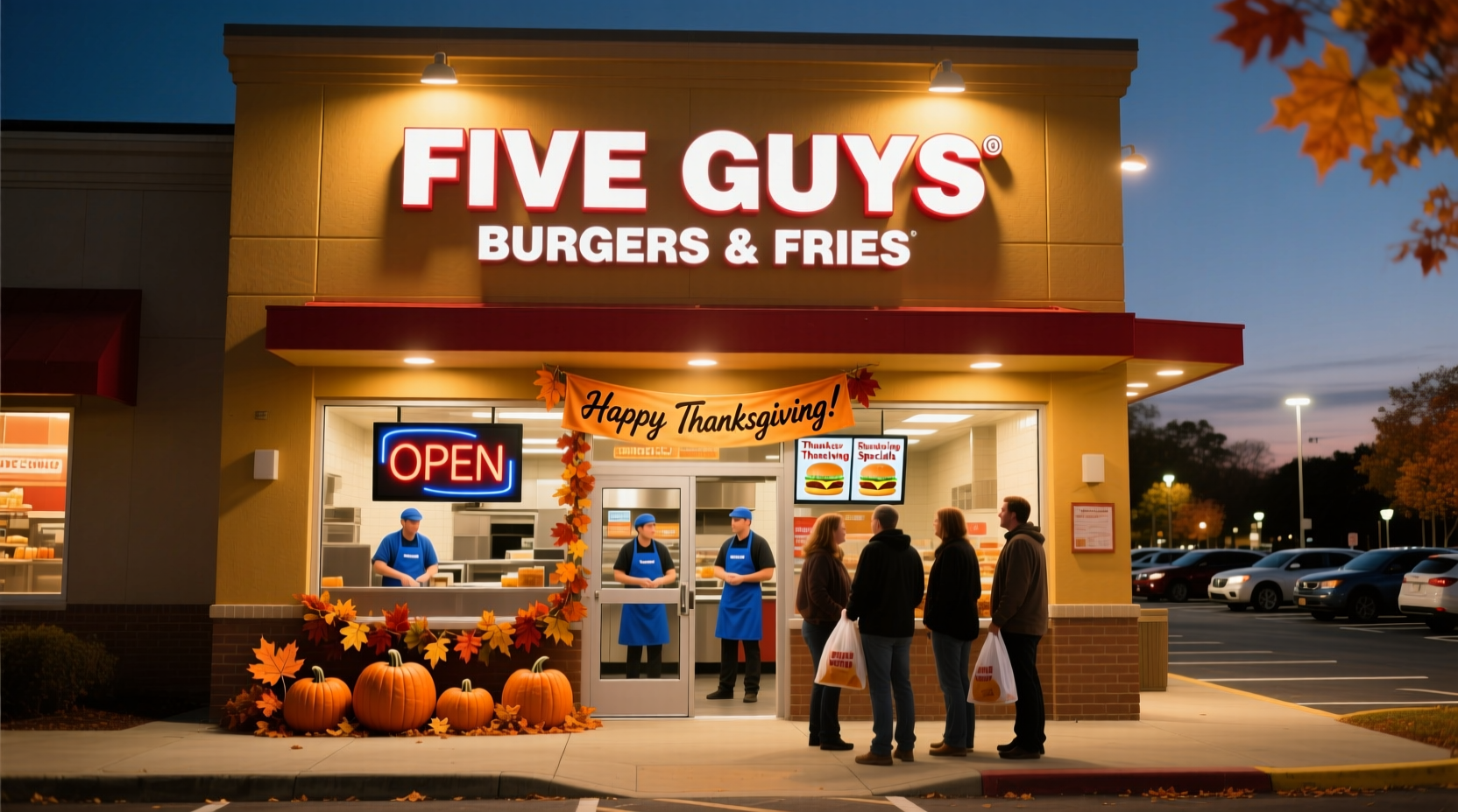 is five guys burgers open on thanksgiving