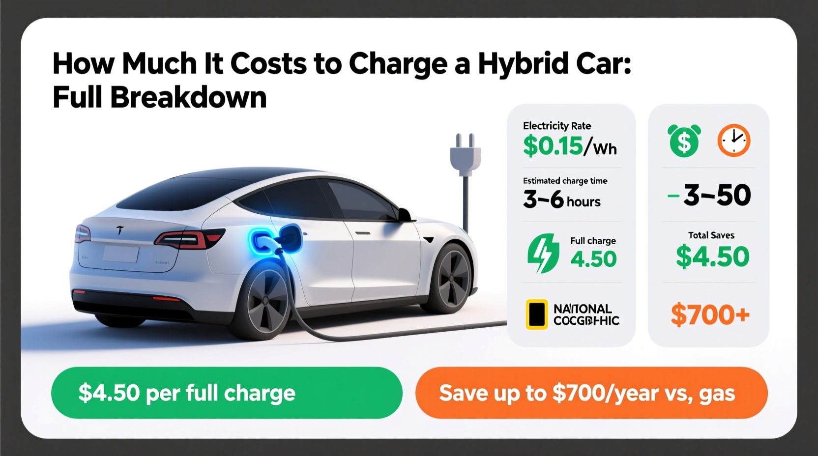 how much does it cost to charge a hybrid car