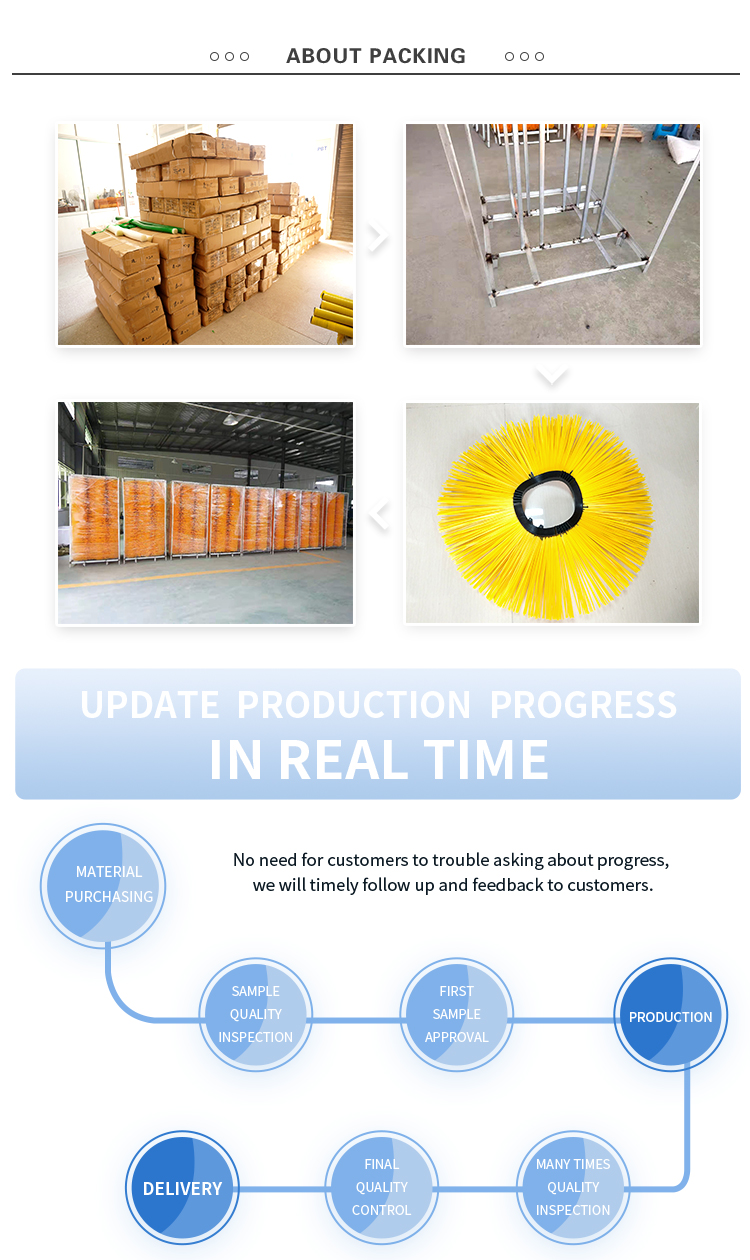 PP Bristle Snow Street Road Sweeping Brush Wafer Brush