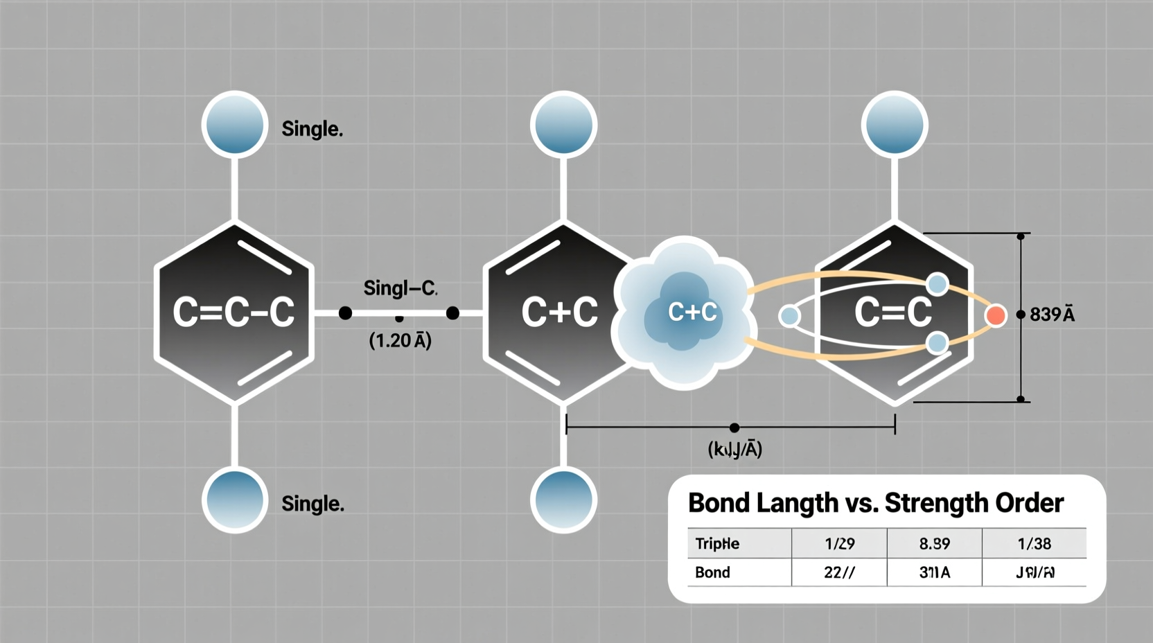 why triple bonds are shorter length strength order explained