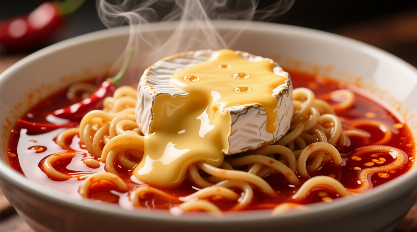 you should melt brie into your spicy instant ramen