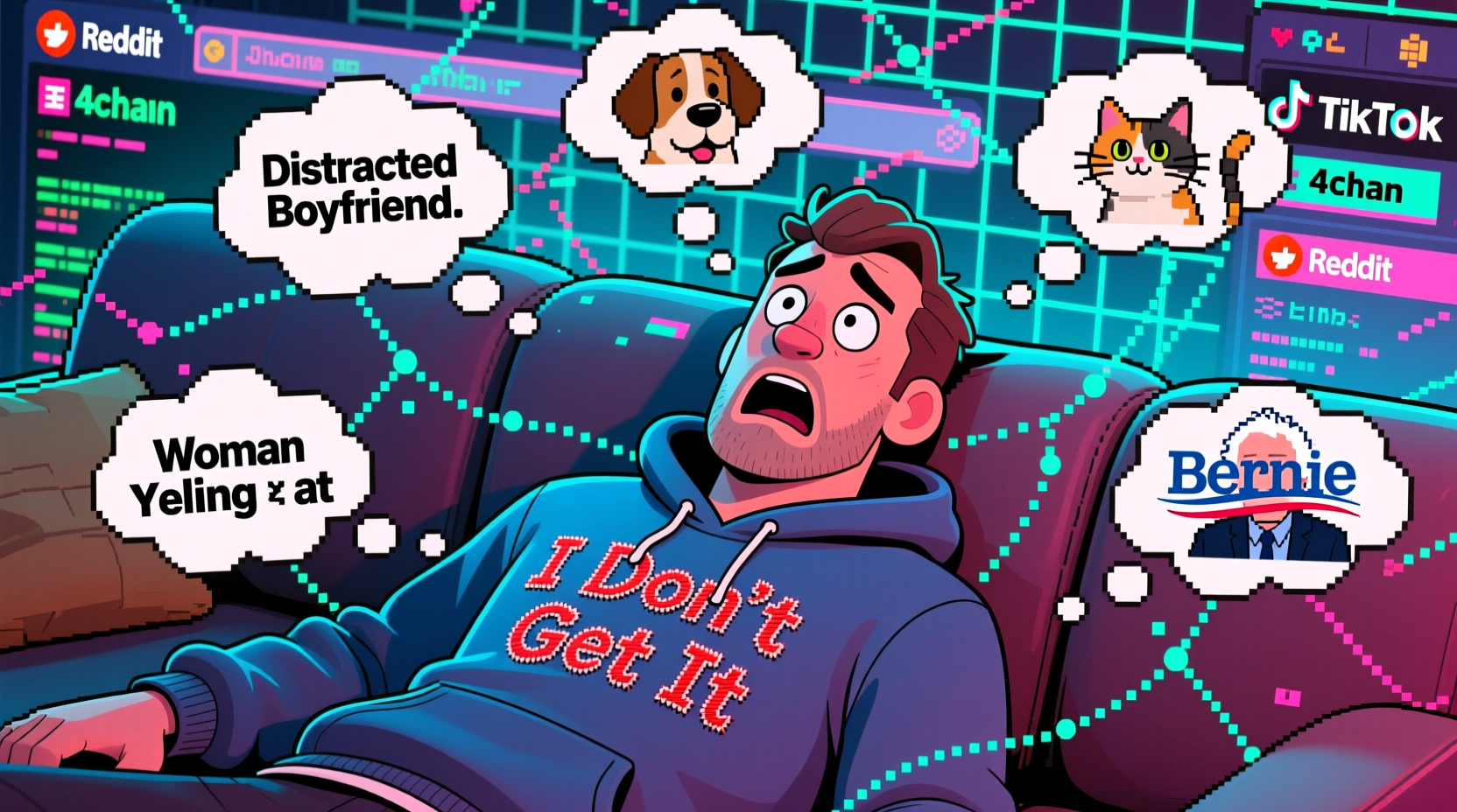 why is he lying understanding the meme and its origins