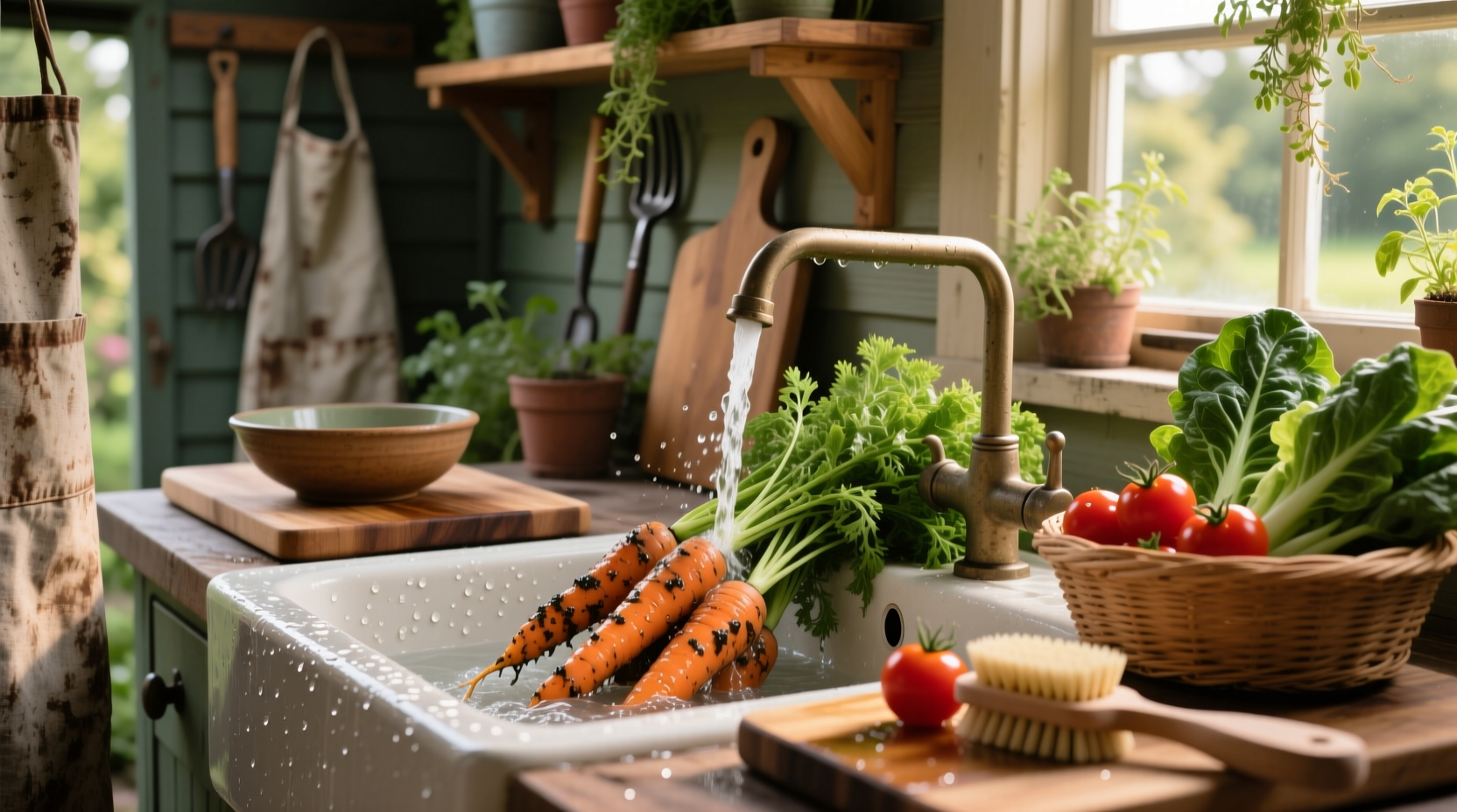 how to clean garden produce