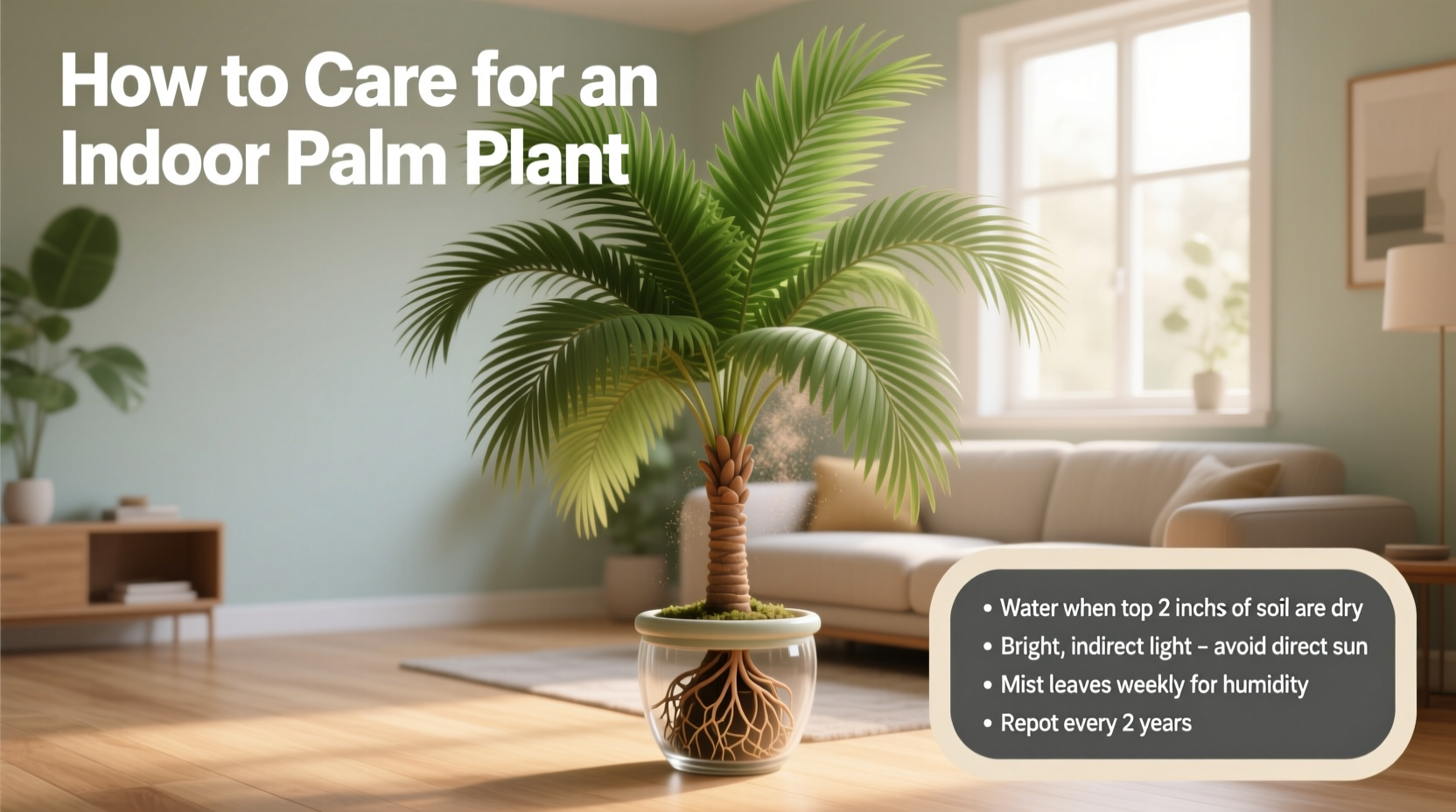 how to care for an indoor palm plant
